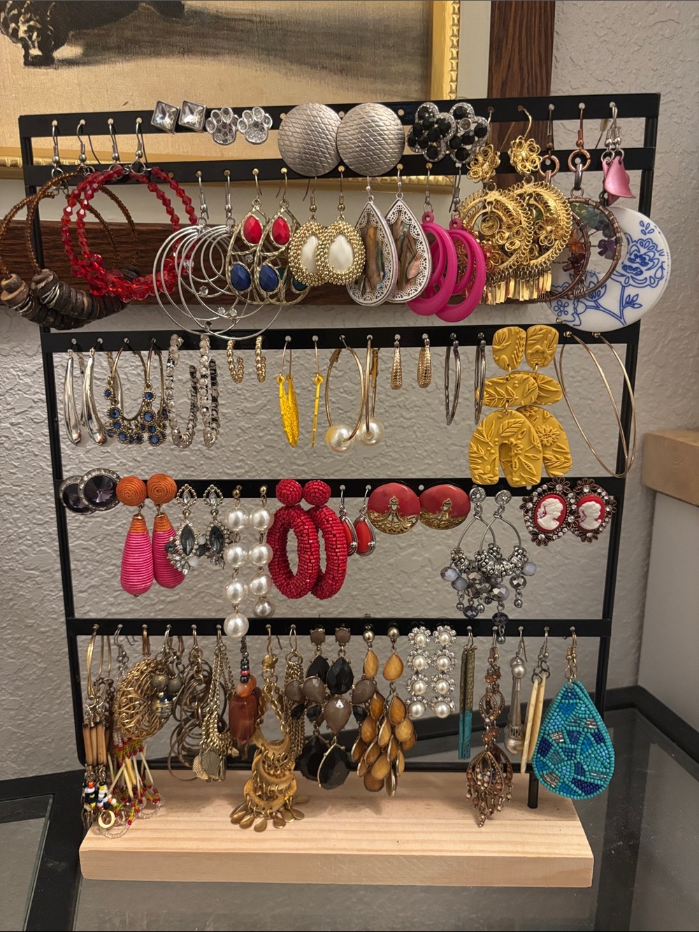 +50 pairs Assorted Statement Earrings Display - Colorful Mix